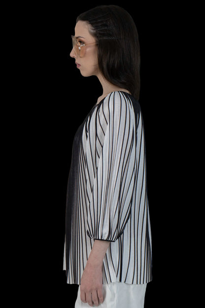 Blusa Bicolor Drapeada Diane Von Furstenberg