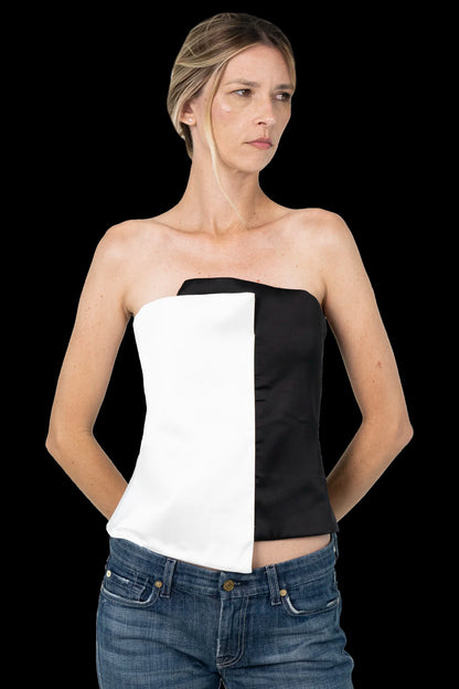 Cropped Bicolor Detalhe Zara