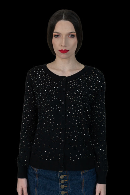 Cardigan Preto Brilho Carol Bassi