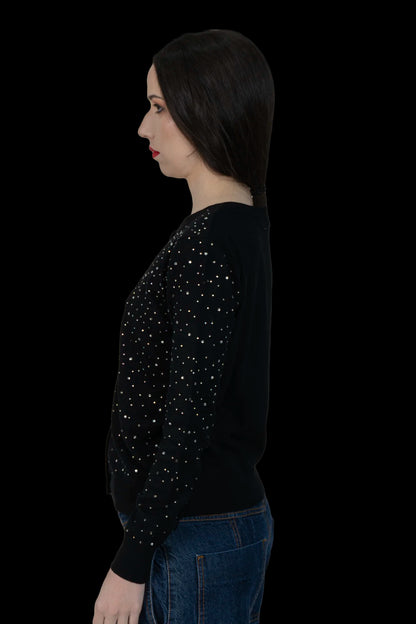 Cardigan Preto Brilho Carol Bassi