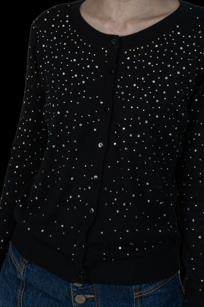 Cardigan Preto Brilho Carol Bassi