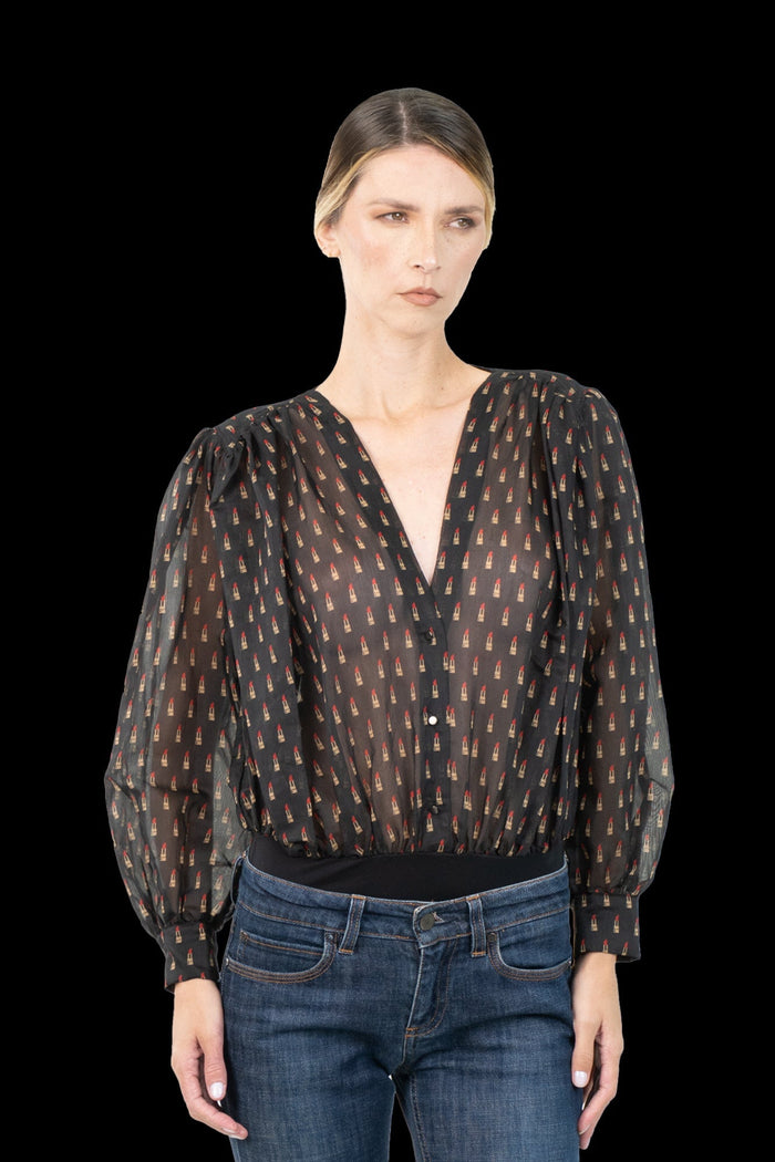 Body Preto Estampa Body ZARA