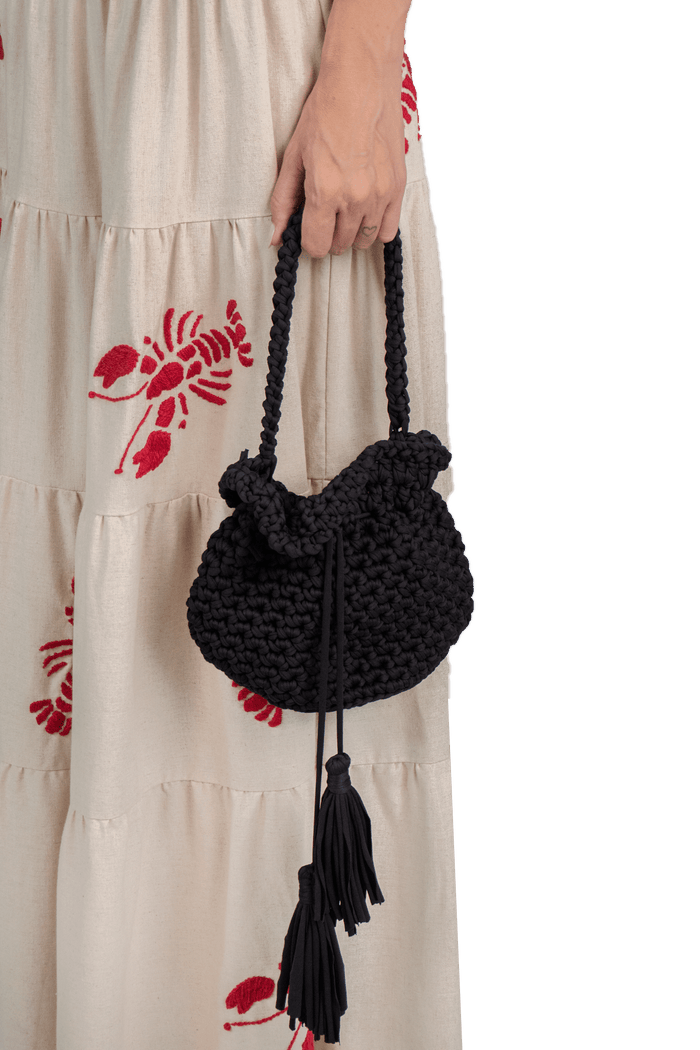 Bolsa Preta Croche Bolsa ONG VALADARES