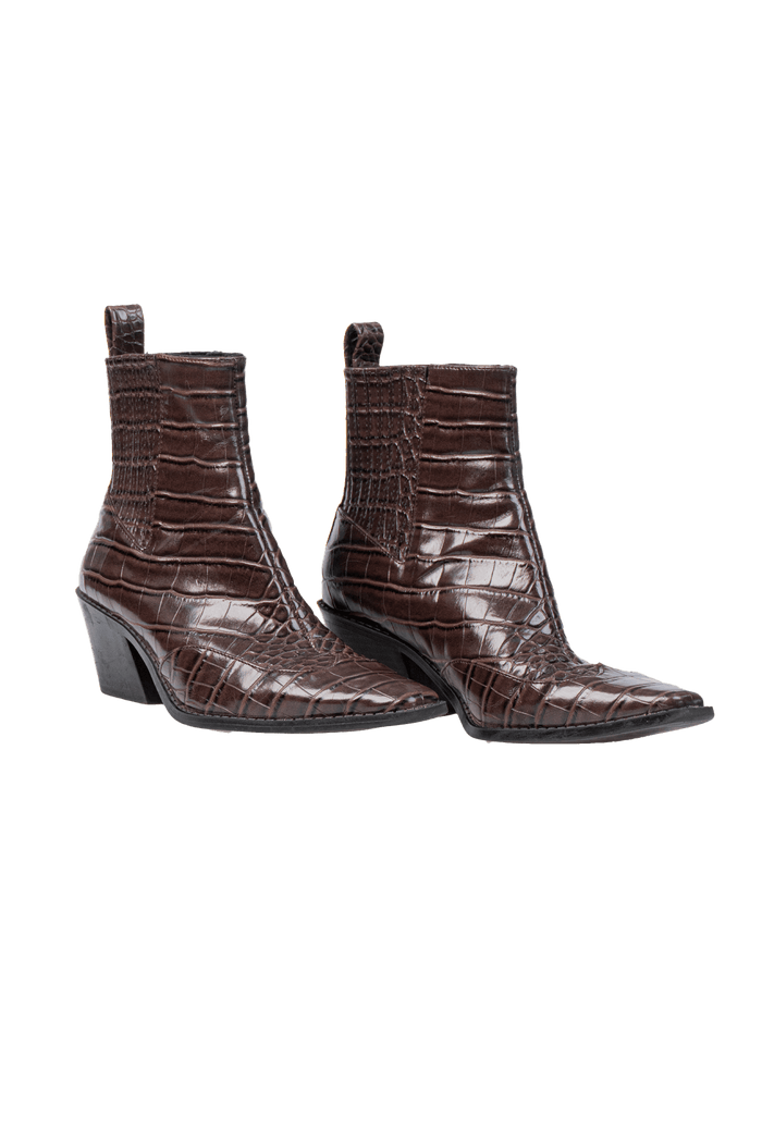 Bota Marrom textura bota Zara