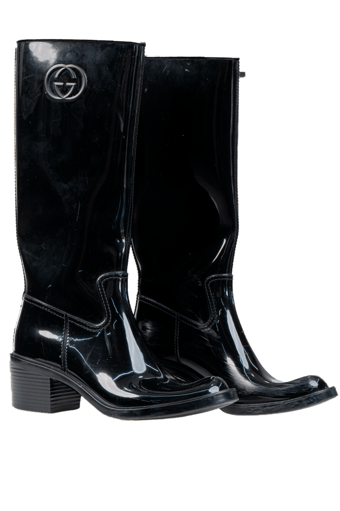 Bota Preta Plástico bota Gucci