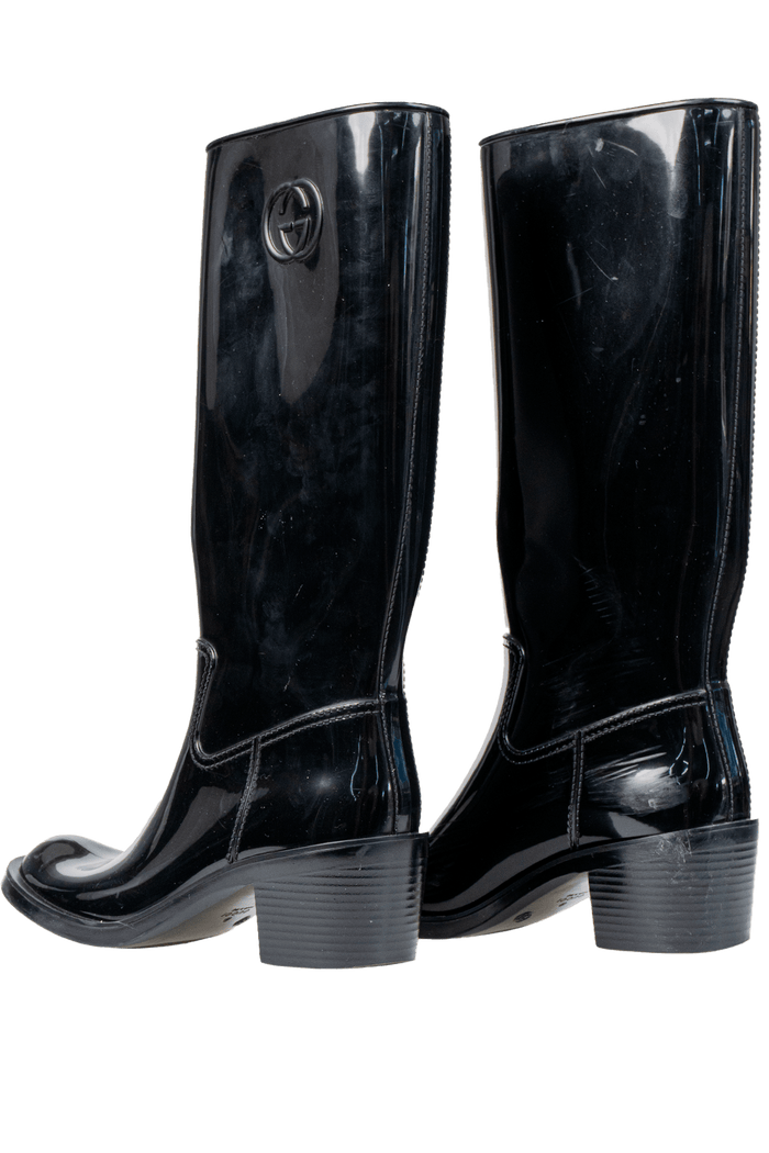 Bota Preta Plástico bota Gucci