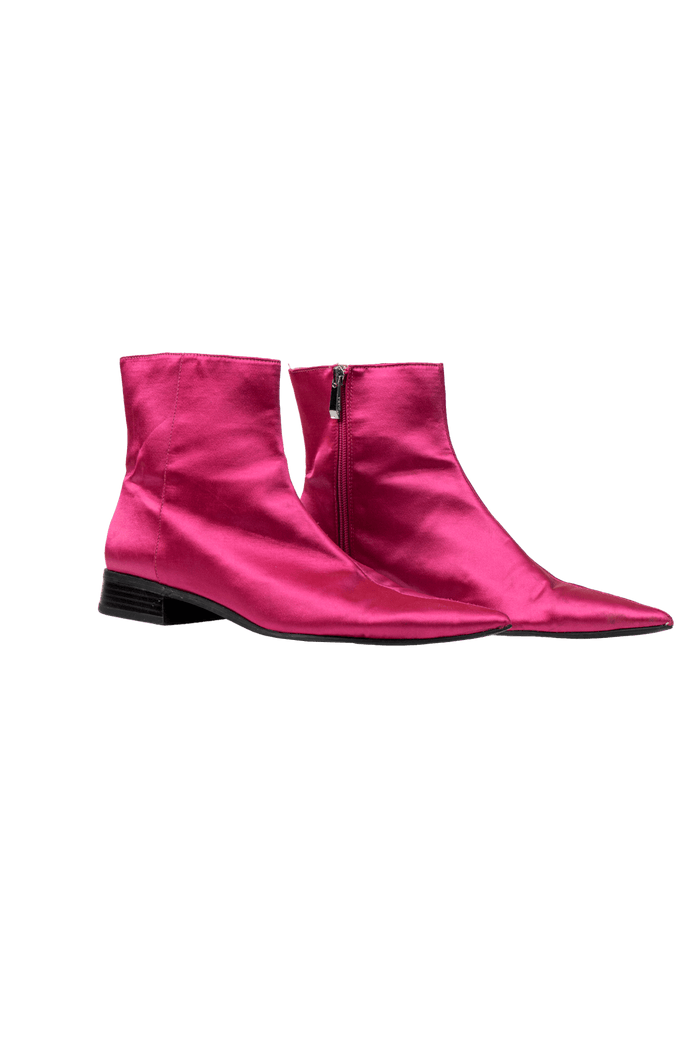 Bota Rosa Tecido Bota Zara