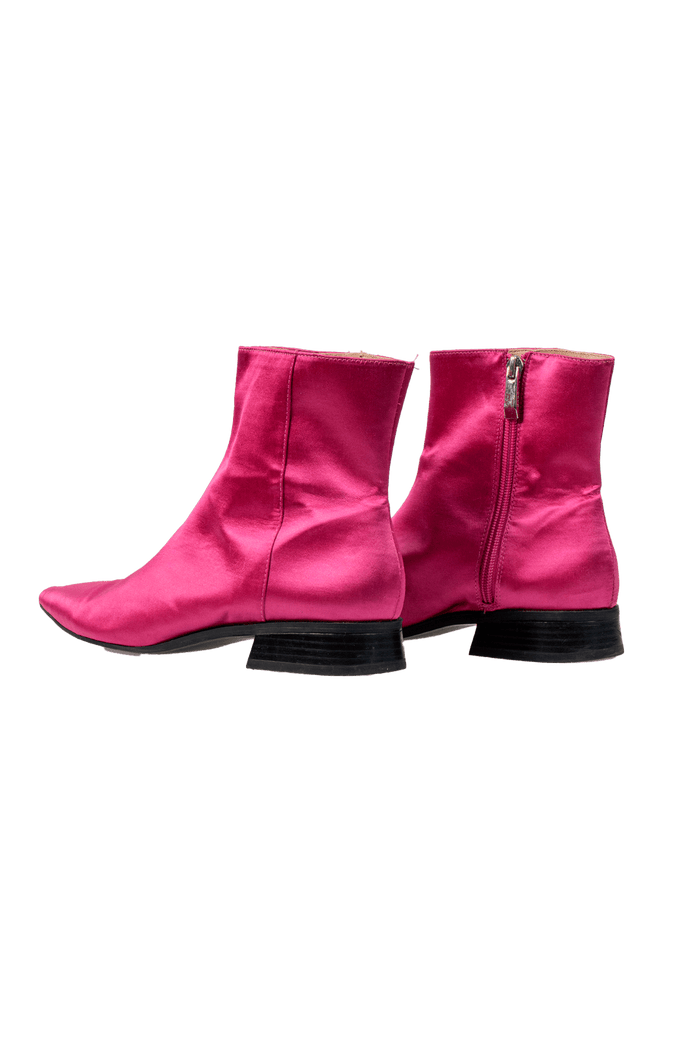 Bota Rosa Tecido Bota Zara