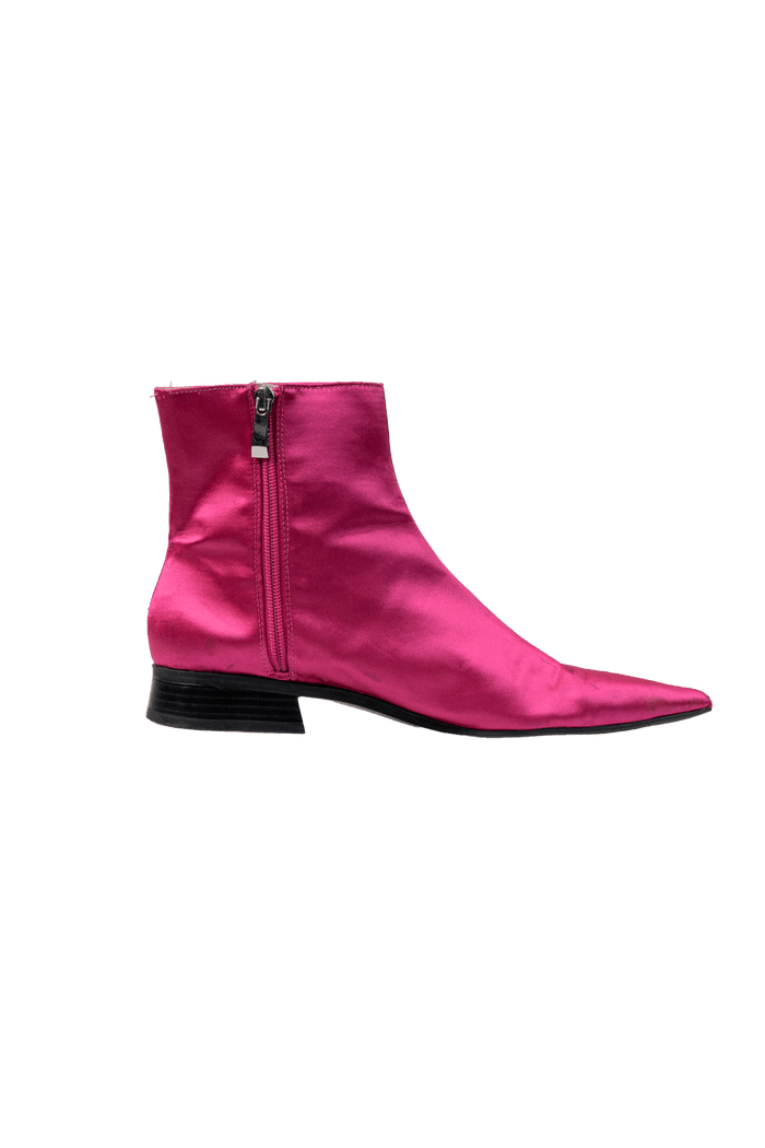 Bota Rosa Tecido Bota Zara