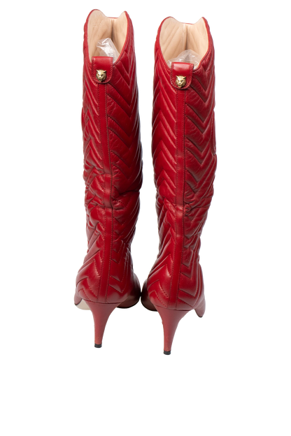 Bota Vermelha Couro Gucci