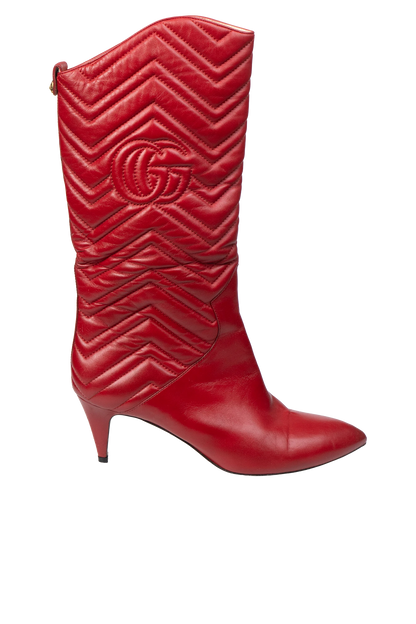 Bota Vermelha Couro Gucci
