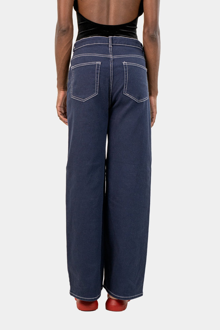 Calça Azul Pespontada Calça Divided