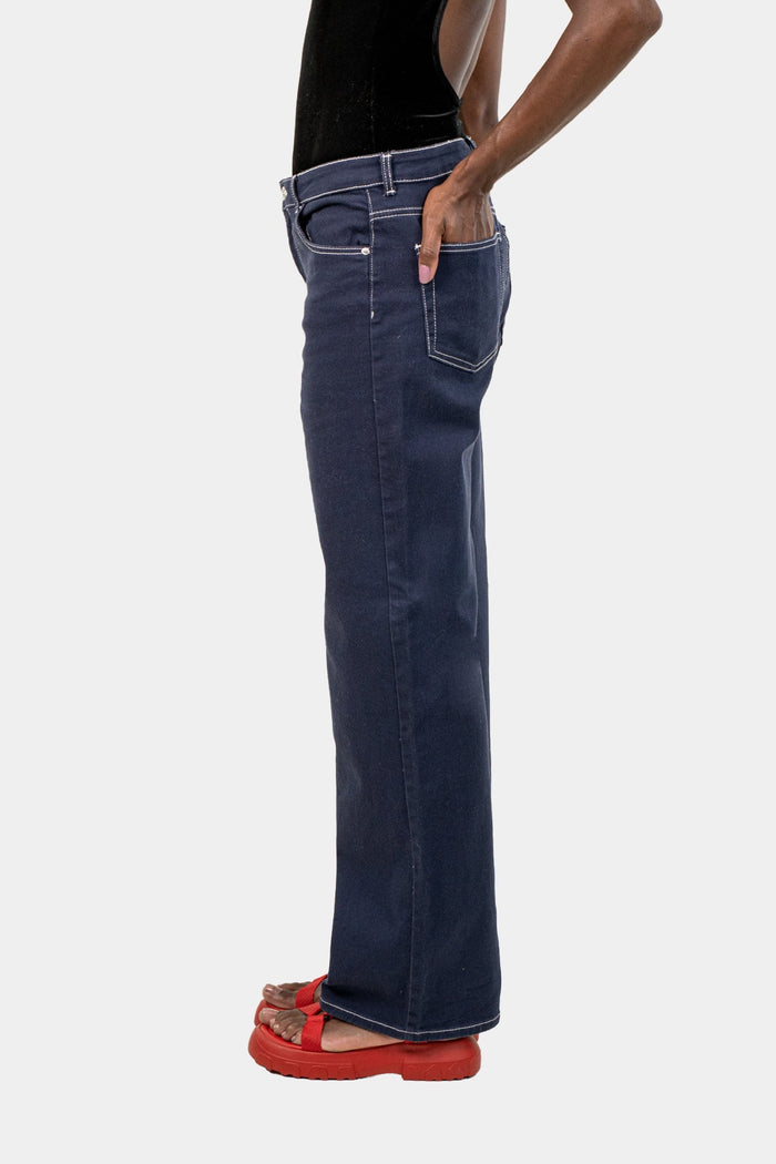 Calça Azul Pespontada Calça Divided