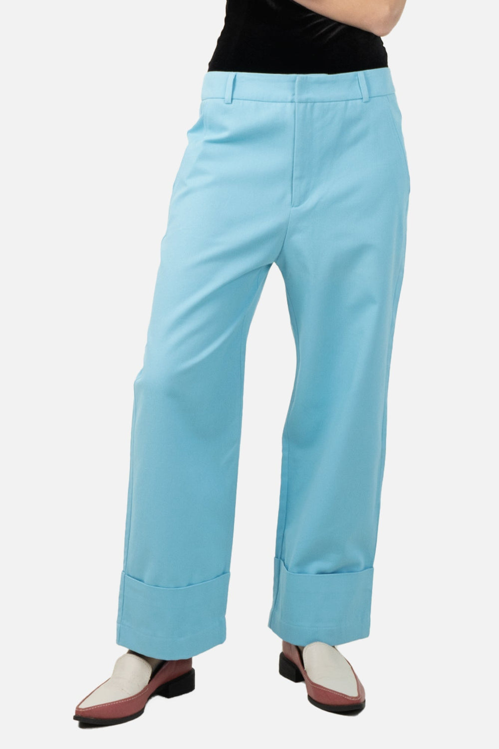 Calça Azul Reta Calça Pade D