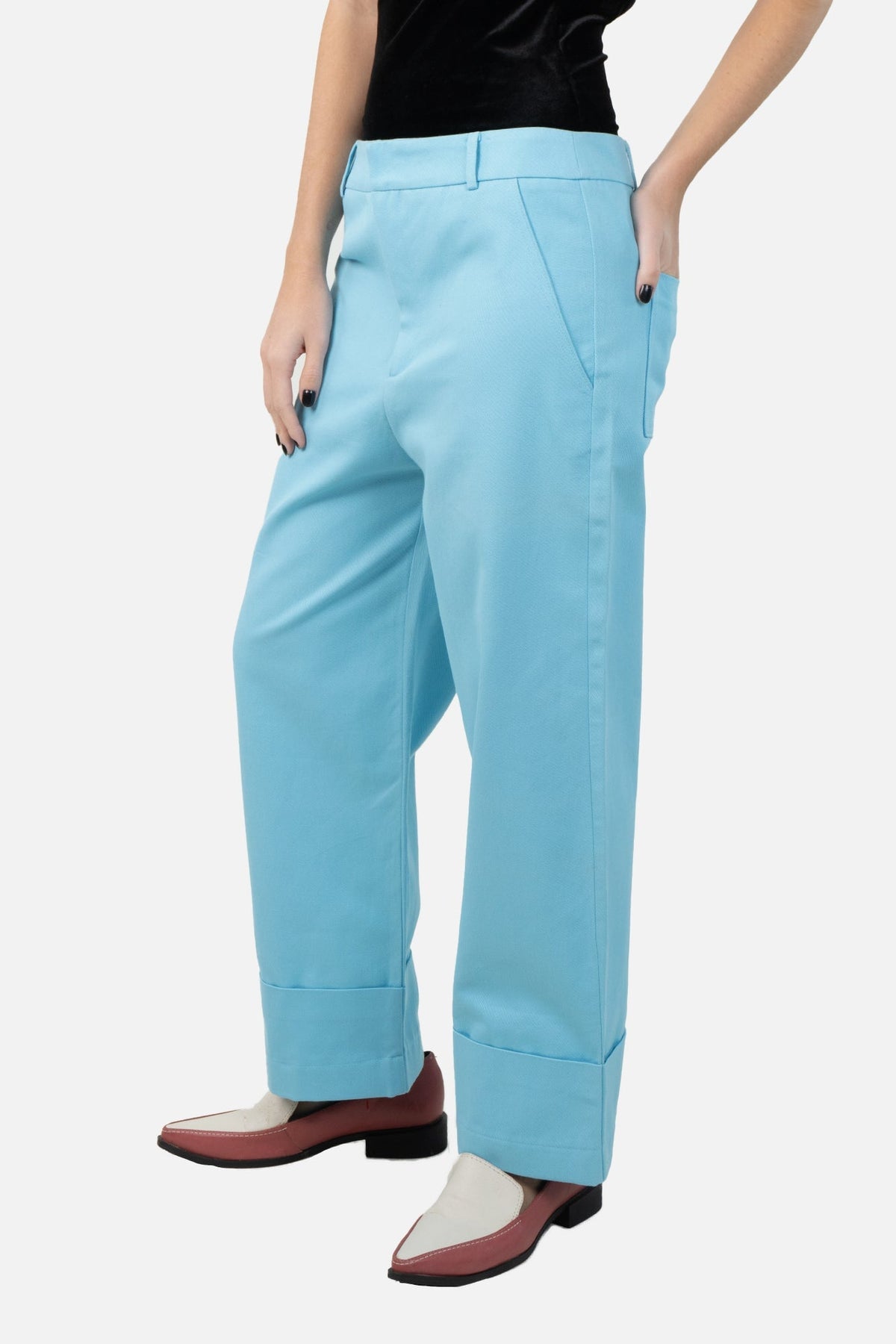 Calça Azul Reta Calça Pade D