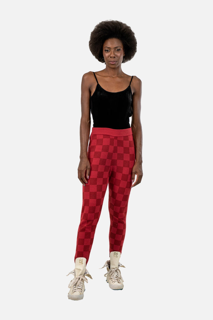 Calça Bicolor Quadriculada Calça NK collection