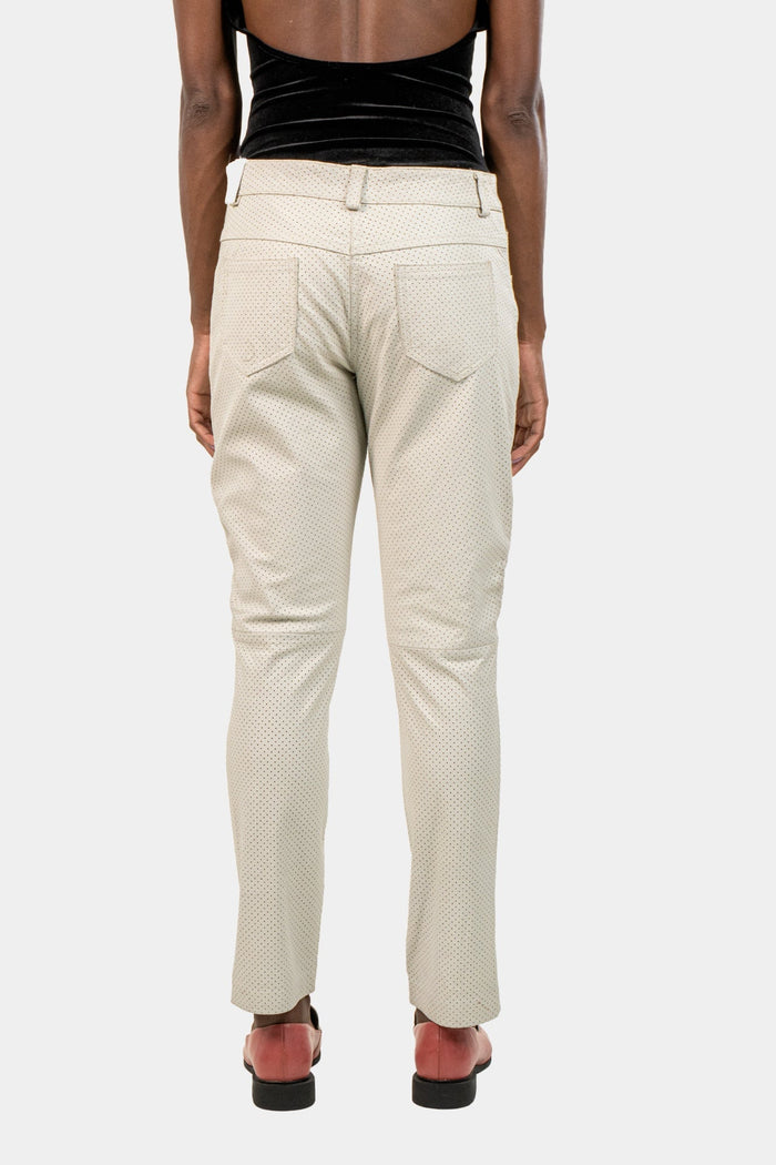Calça Branca Couro Calça Eladio's Couro
