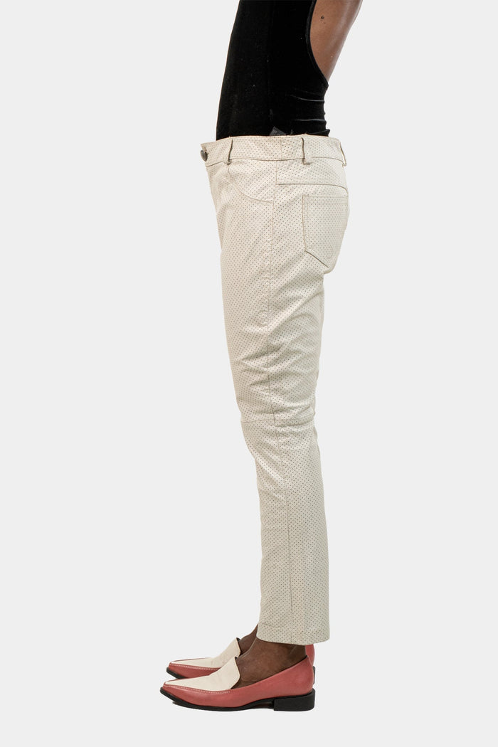 Calça Branca Couro Calça Eladio's Couro