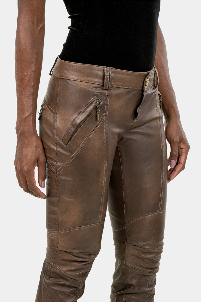 Calça Marrom Detalhe Calça Cris Barros