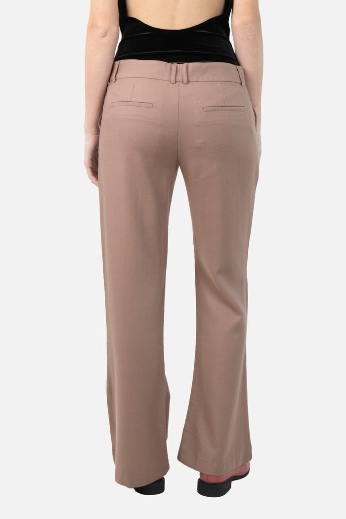 Calça Marrom Reta Calça NK collection