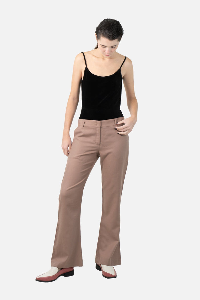 Calça Marrom Reta Calça NK collection