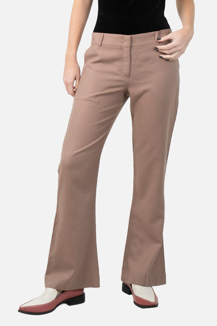 Calça Marrom Reta Calça NK collection