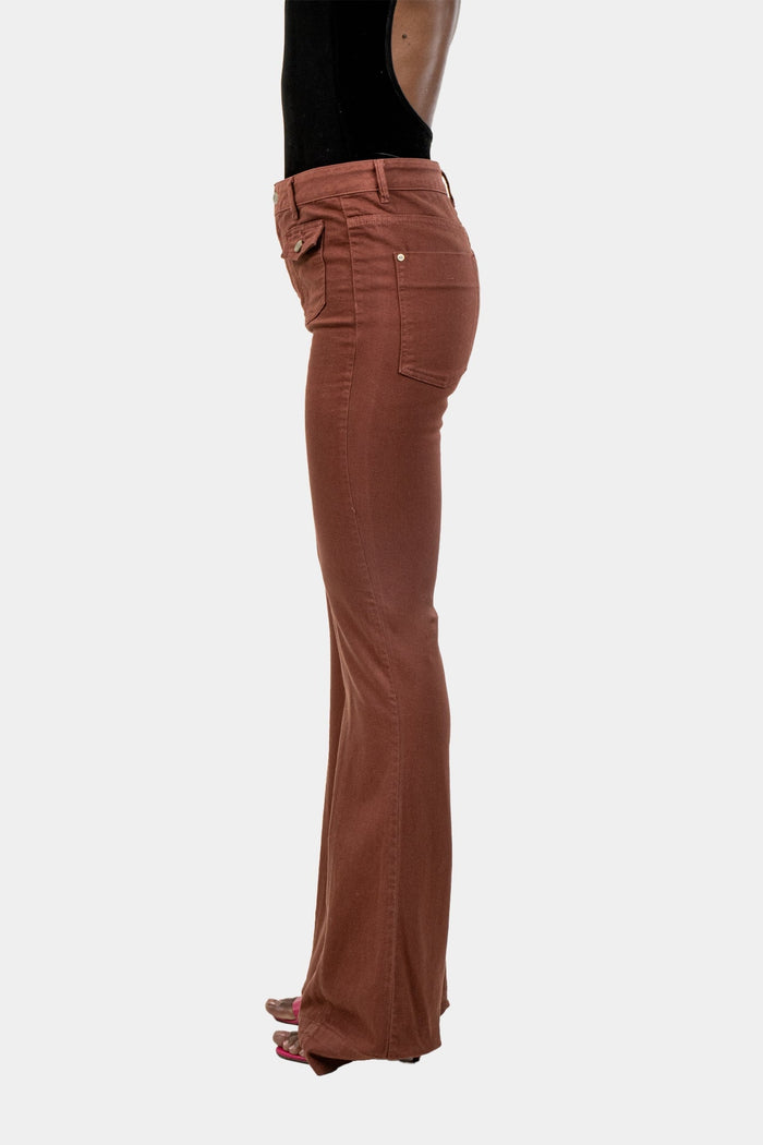 Calça Marrom Reta Calça NK STORE