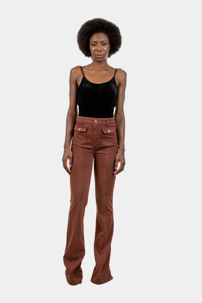 Calça Marrom Reta Calça NK STORE