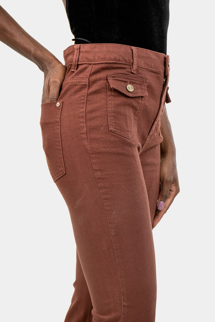 Calça Marrom Reta Calça NK STORE