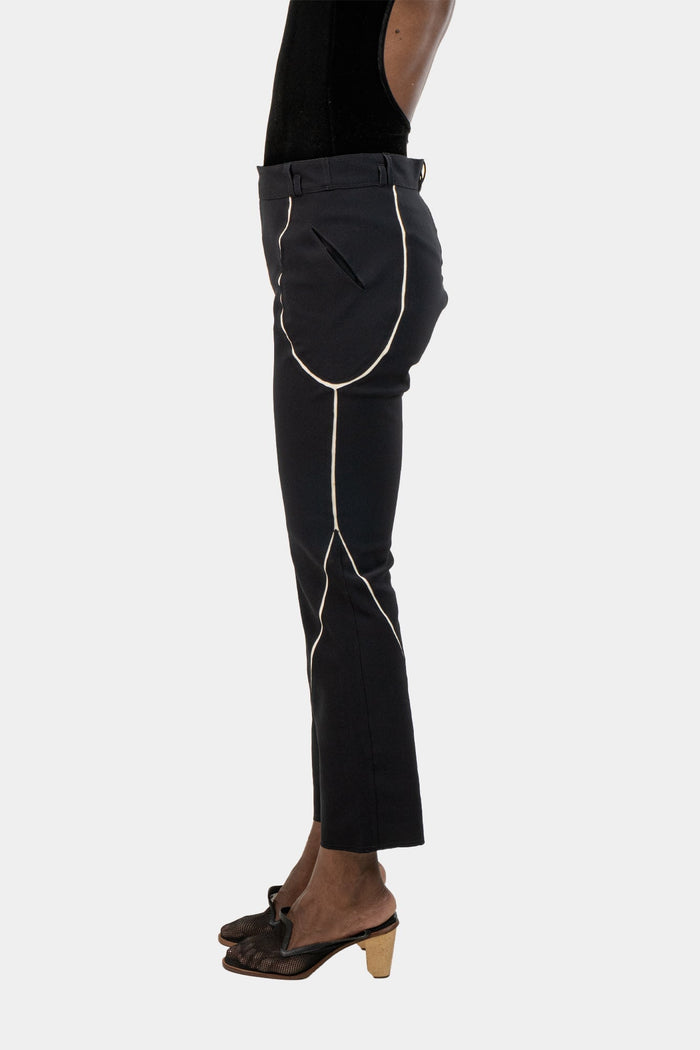Calça Preta Detalhe Calça Glória Coelho