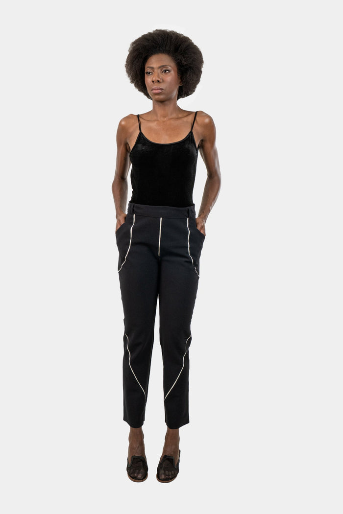 Calça Preta Detalhe Calça Glória Coelho