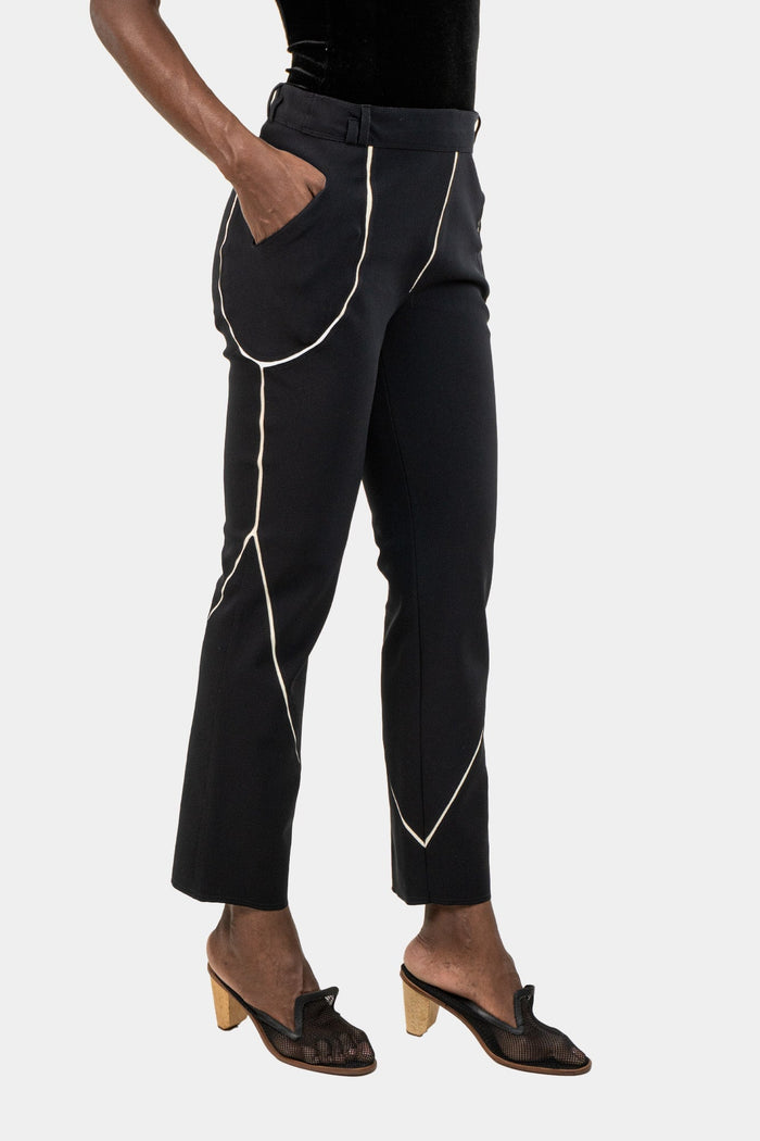 Calça Preta Detalhe Calça Glória Coelho