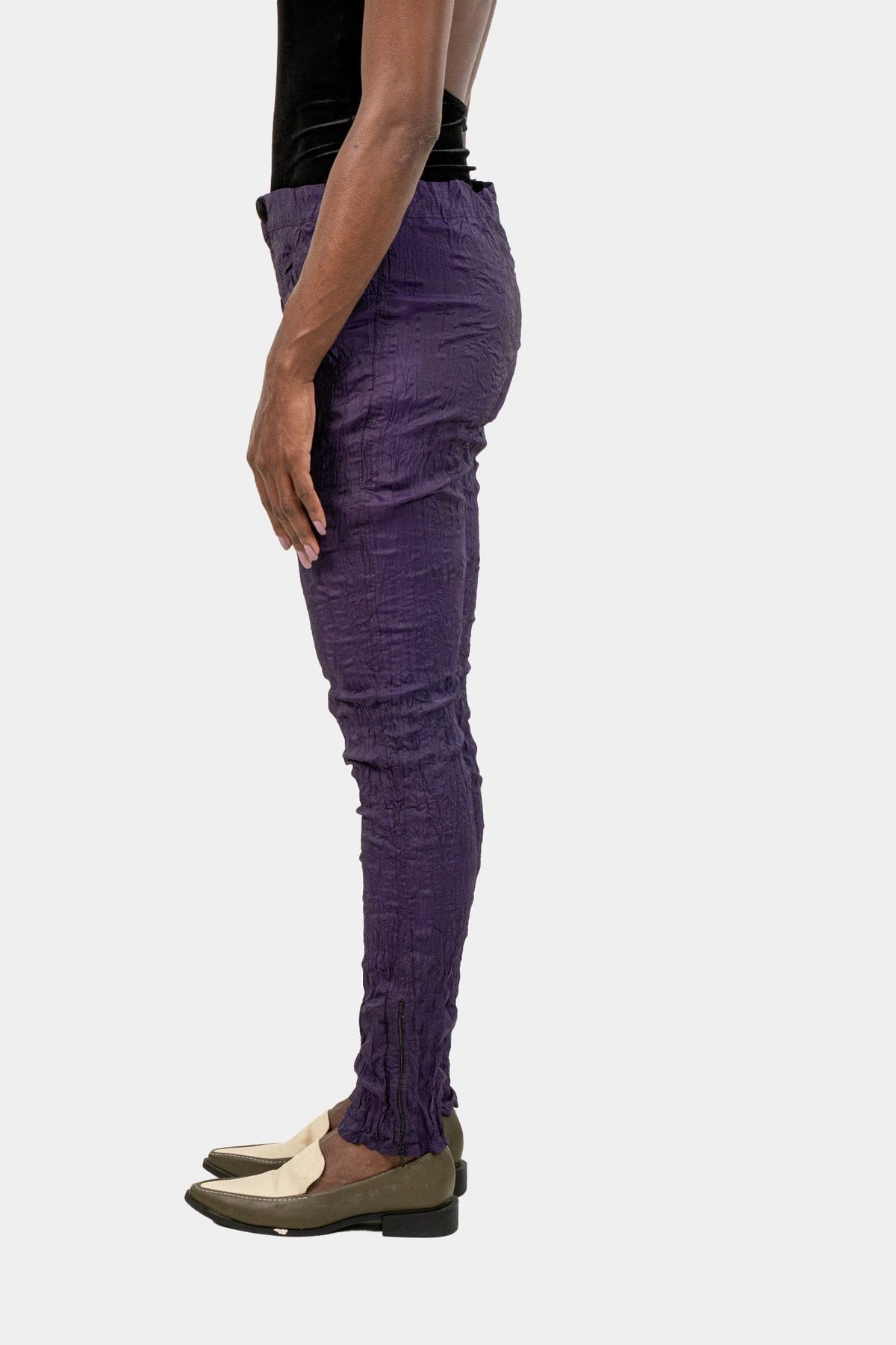 Calça Roxa Textura Calça Lino Ventura
