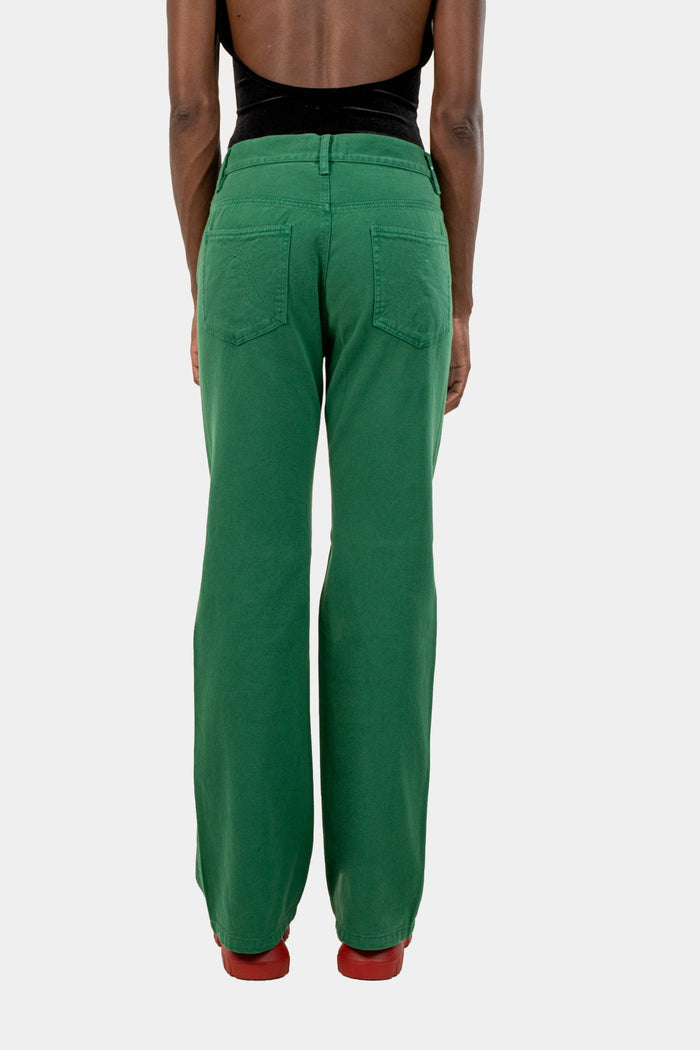 Calça Verde Reta Calça Andrea Bogosian