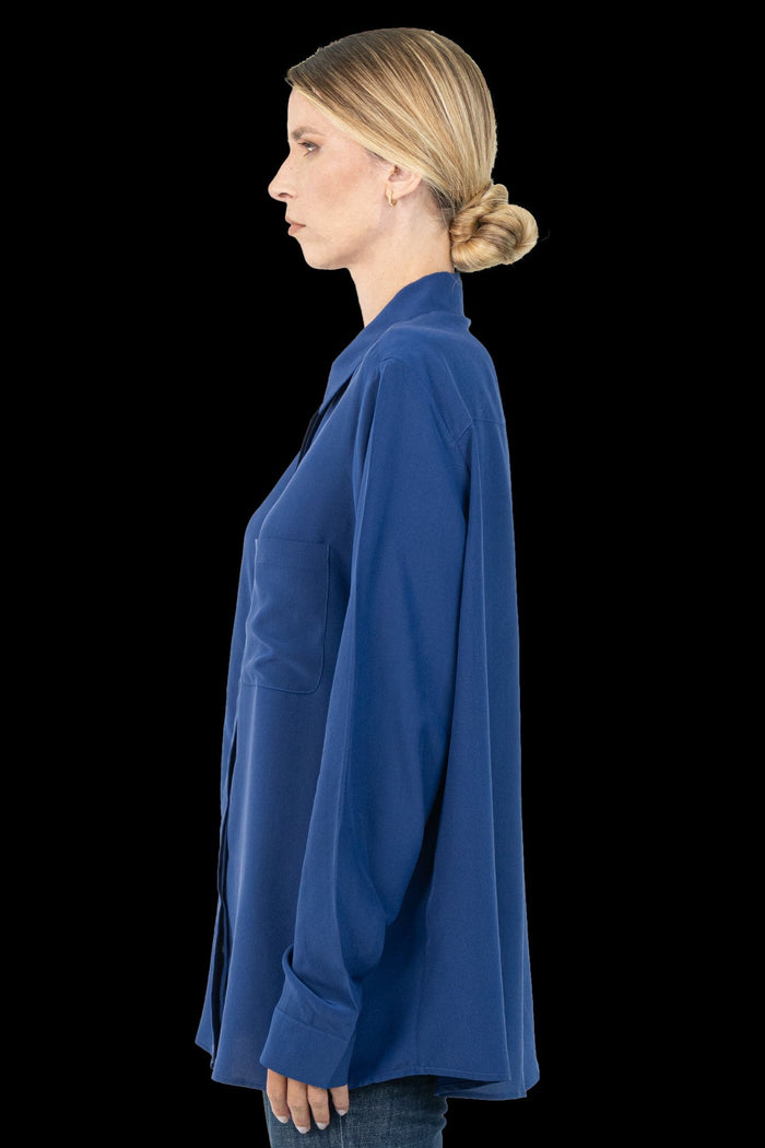 Camisa Azul Seda Camisa Lenny Niemeyer
