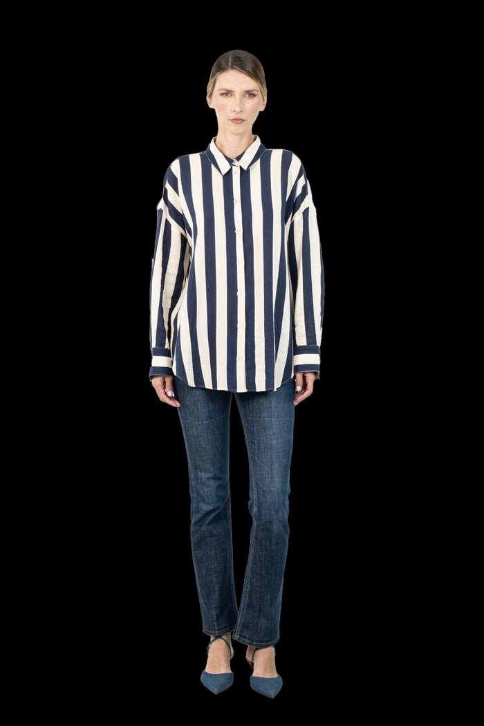 Camisa Bicolor Listrada camisa ZARA