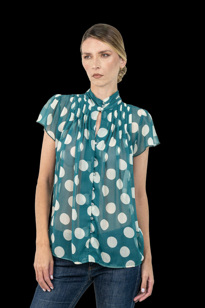 Camisa Bicolor Poá Camisa Charlotte Russe