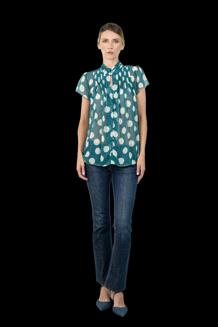 Camisa Bicolor Poá Camisa Charlotte Russe