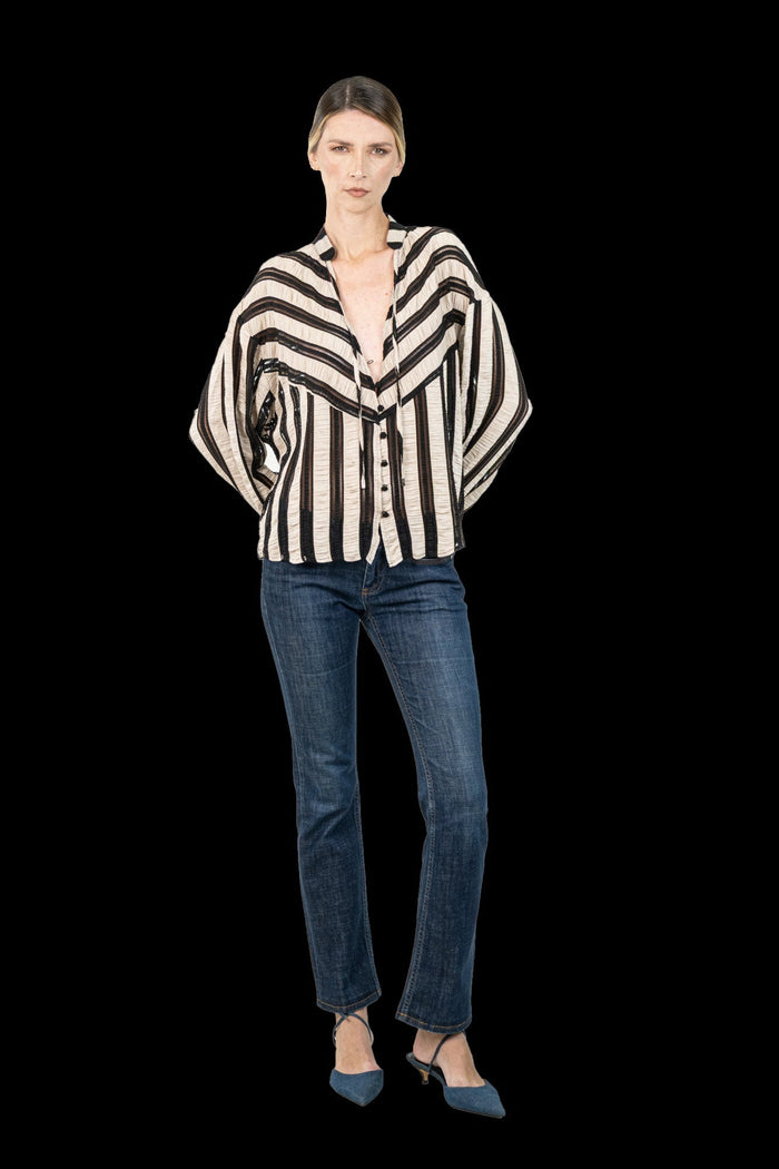 Camisa Bicolor Transparente Camisa Garimpo Adda