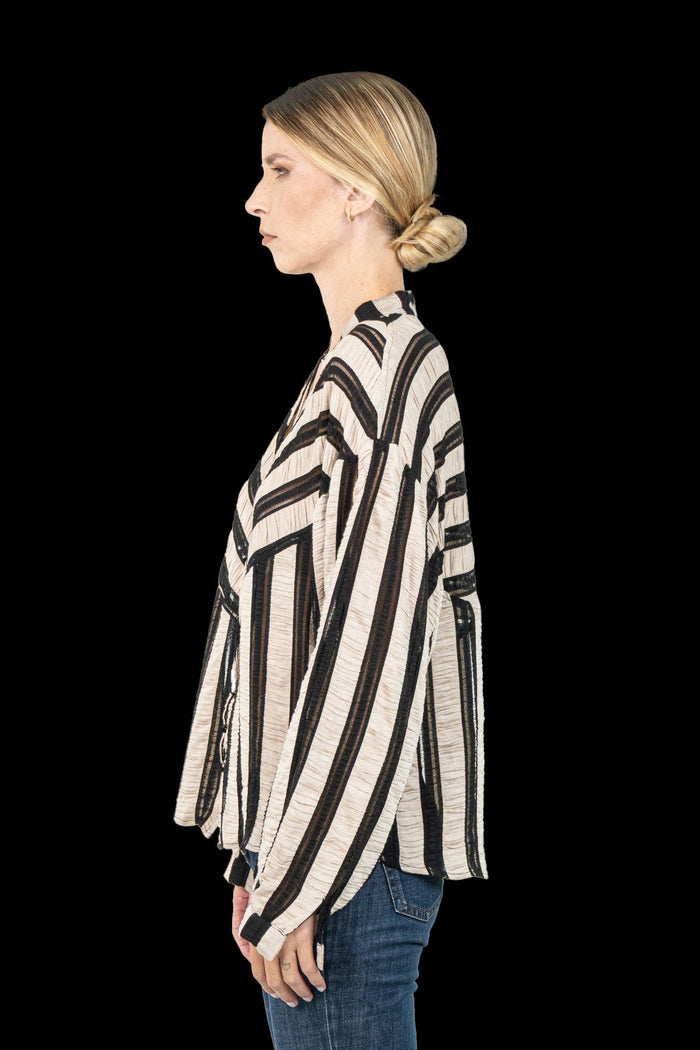 Camisa Bicolor Transparente Camisa Garimpo Adda