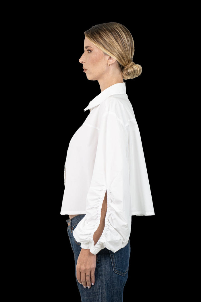 Camisa Branca Curta Camisa Zara
