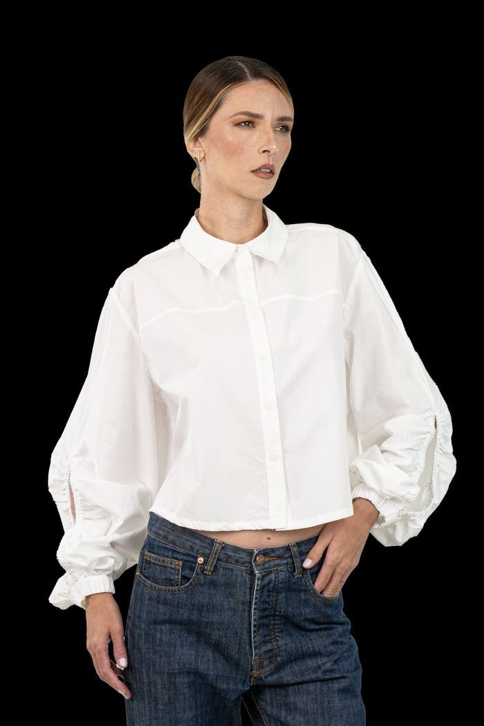 Camisa Branca Curta Camisa Zara