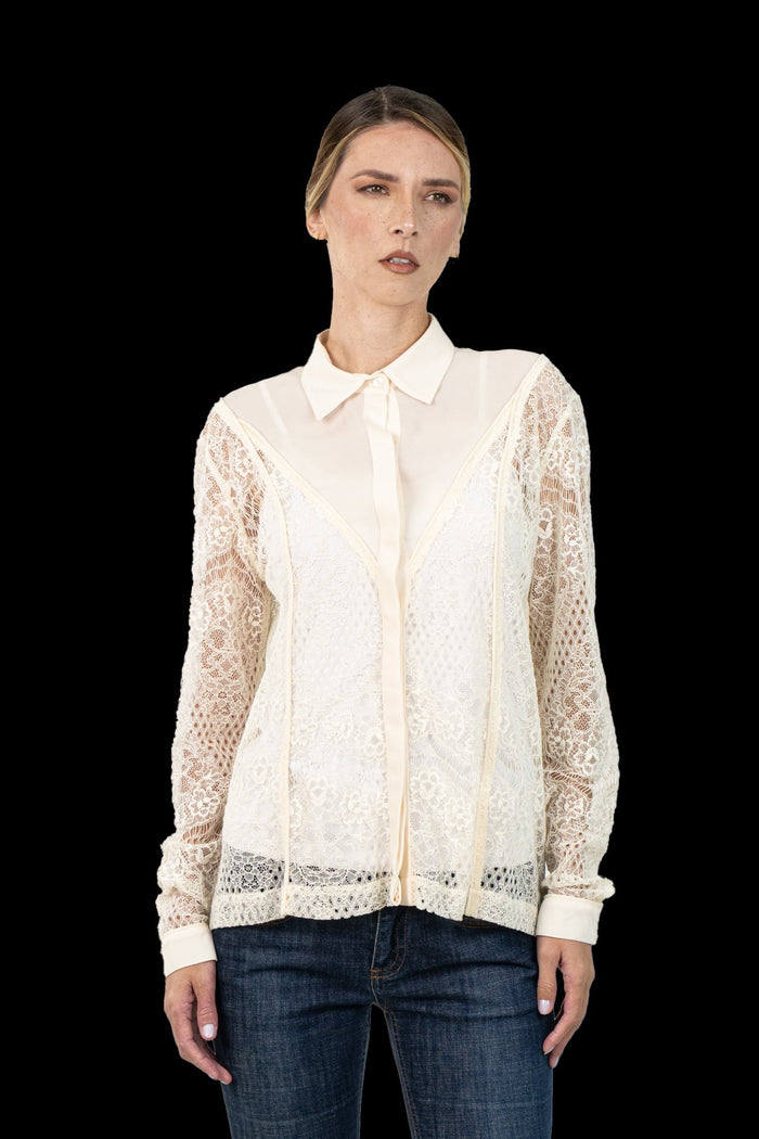 Camisa Branca Renda Camisa CRIS BARROS