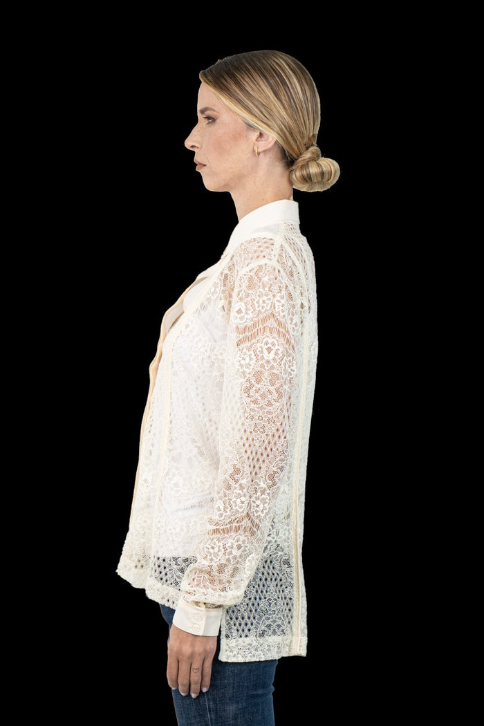 Camisa Branca Renda Camisa CRIS BARROS