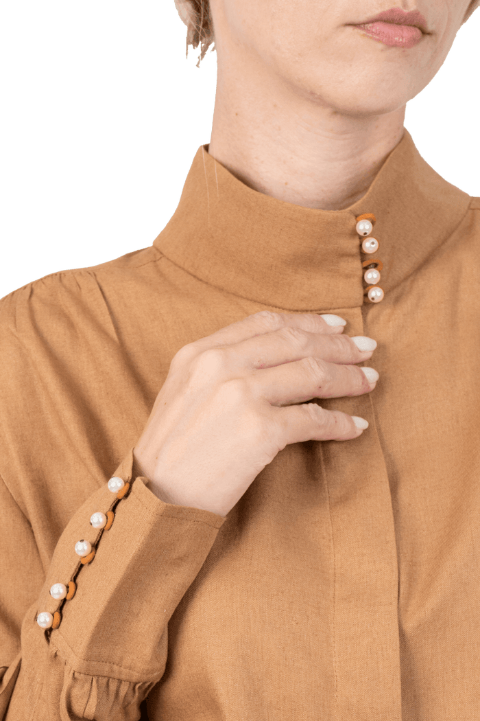 Camisa Caramelo Liso camisa Garimpo Adda