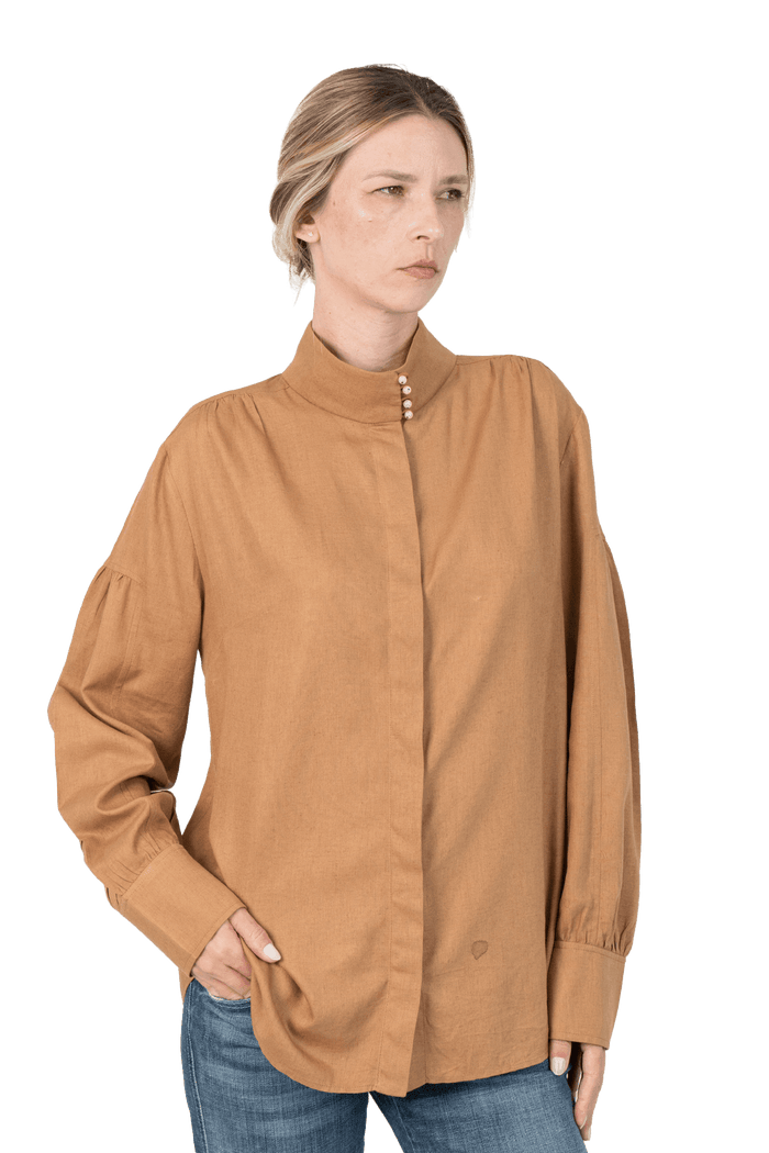 Camisa Caramelo Liso camisa Garimpo Adda