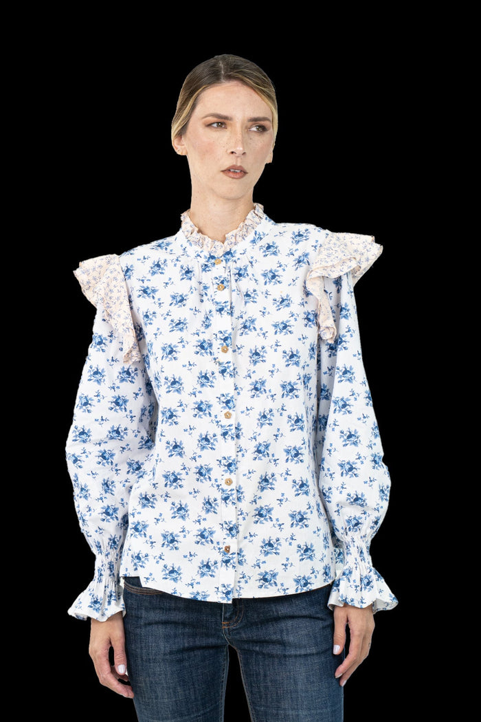 Camisa Floral Babado Camisa VanVan