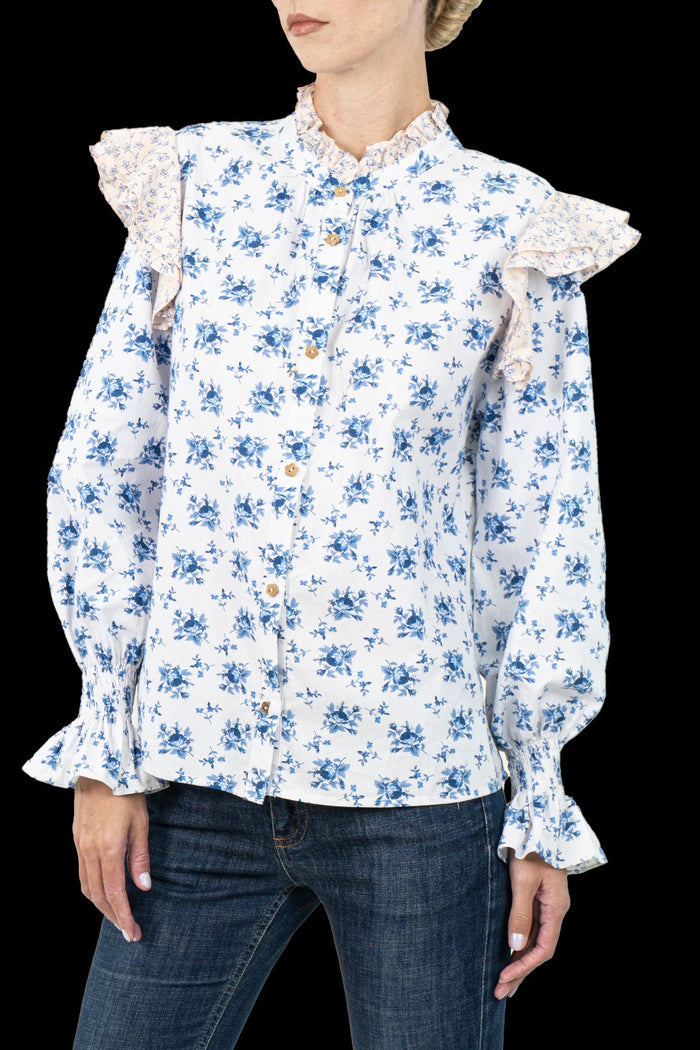 Camisa Floral Babado Camisa VanVan