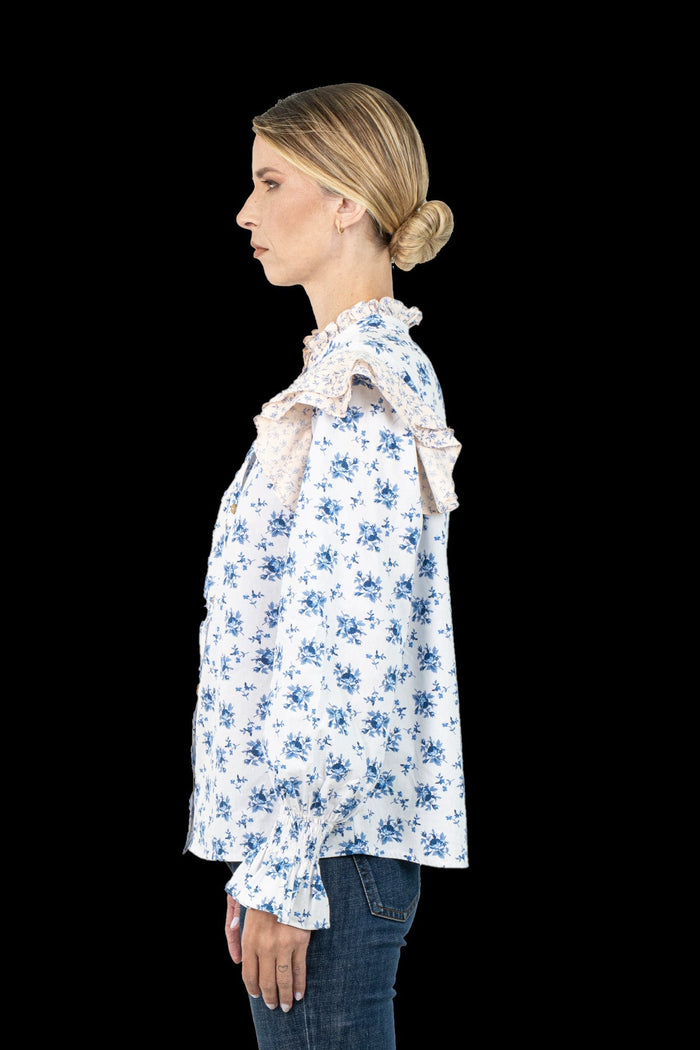 Camisa Floral Babado Camisa VanVan