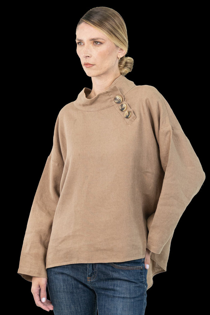 Camisa Marrom Detalhe Camisa ZARA
